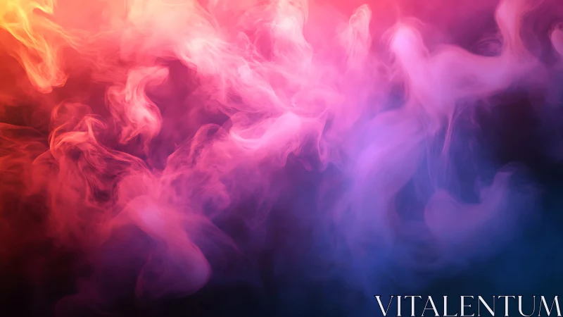 Multicolored wisps of smoke on dark gradient background.