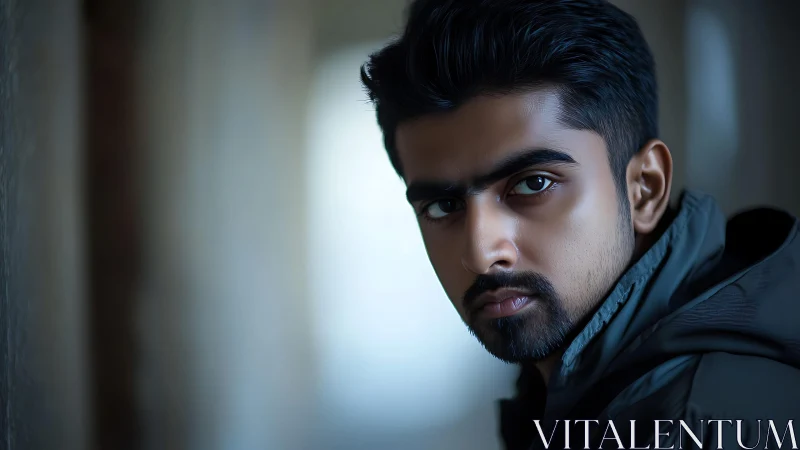 Photorealistic close-up portrait in shallow depth-of-field lighting.