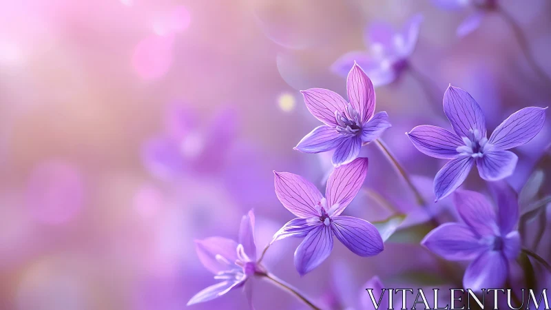 Purple wildflowers in soft focus bloom.