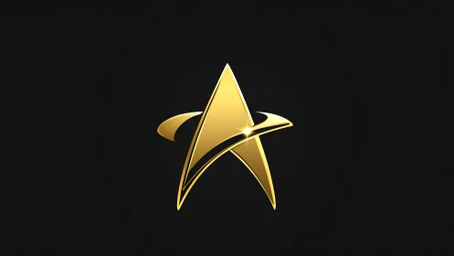 Gold metallic delta insignia is rendered on black background