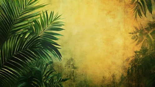 Sunlit jungle leaves framing a warm, golden daydream.