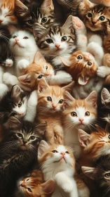 Kaleidoscopic Kitten Assembly: Densely Layered Feline Portraiture.