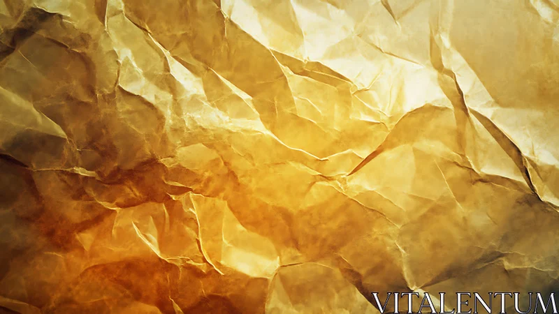 Golden crumpled paper texture glows with warm highlights