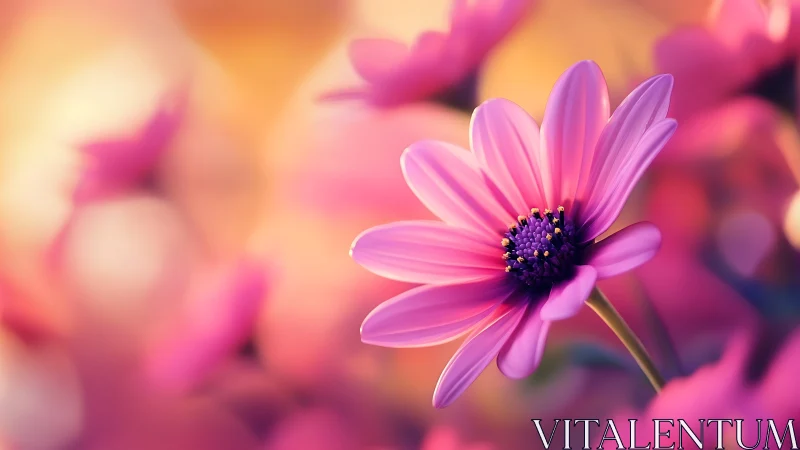 Magenta Daisy Flower in Soft Focus Bloom.