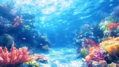 Sunlit coral garden invites a gentle underwater daydream