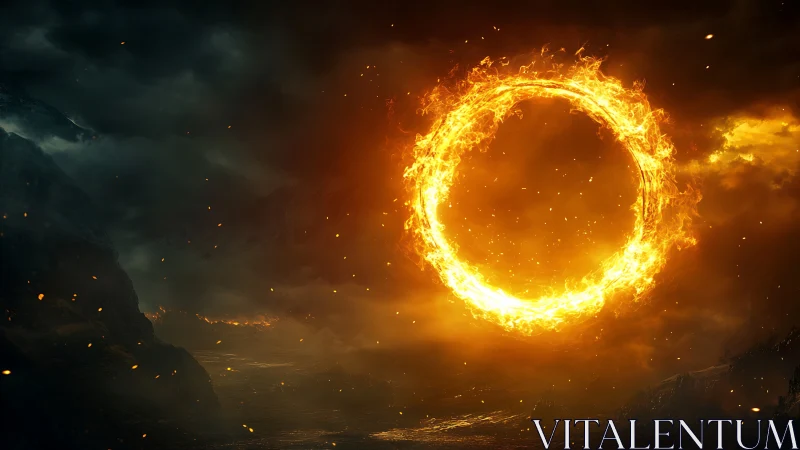 Inferno Ring Portal Emerging Through Storm.
