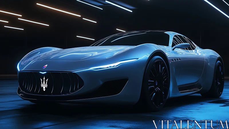 Modern electric sports coupe in controlled studio lighting.