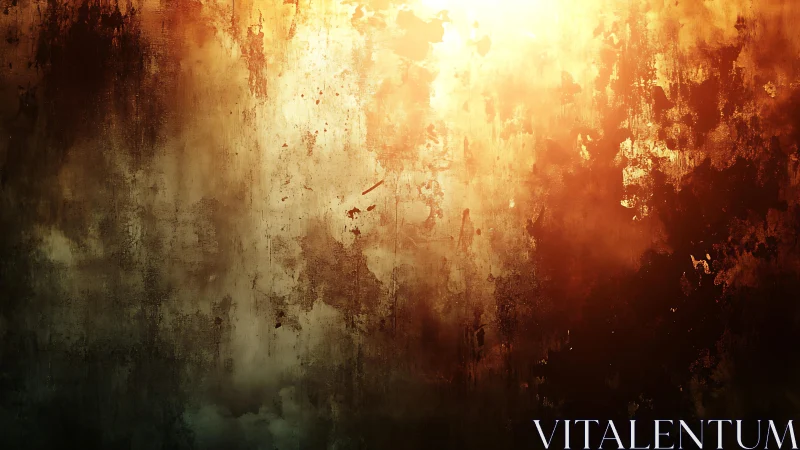 Fiery Grunge Abstract Background with Warm Golden Light Effects.