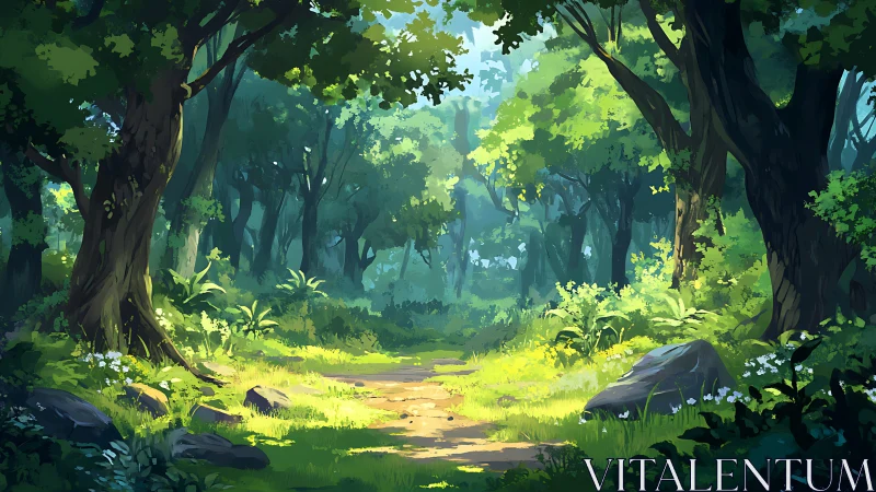 Emerald Canopy Cathedral: Where Sunlight Dances Through Ancient Trees