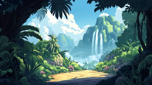 Verdant Canyon Gateway: Where Waterfalls Whisper Secrets.