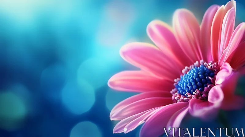 Pink Gerbera Daisy with Chromatic Aberration and Depth of Field Rendering
