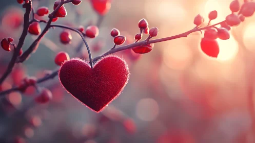 Velvet Heart Blooms: Love's Luminous Garden Whisper.