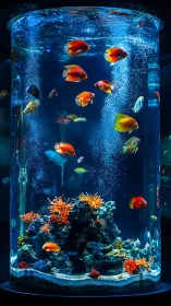 Cylindrical coral kingdom where neon reef fish endlessly orbit.