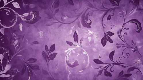 Soft violet vines swirling across dreamy floral haze.
