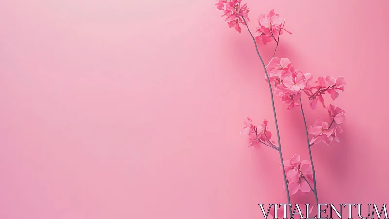 Pink Orchids Dance in Soft Monochromatic Glow.