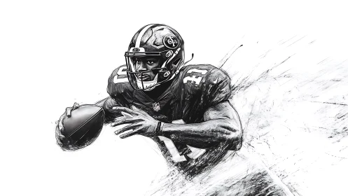 Ink-charged quarterback explodes forward in sketchy motion