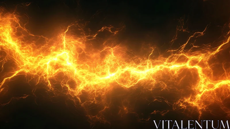 Explosive golden lightning bolts against dark background