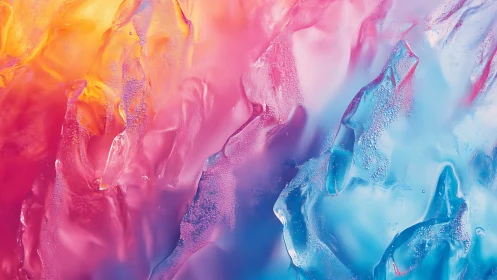 Dreamy rainbow ice glow in soft pink, blue, and gold light.