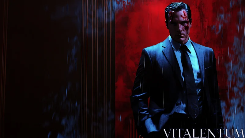 Rain-drenched antihero walks out of the crimson storm alone