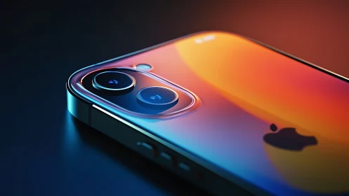 Modern Smartphone with Dual Camera System Glowing Beautifully.