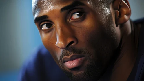 Steely gaze in close-up portrait carved from shadowed light.