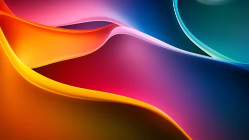 Colorful abstract curves with bright layered gradients.