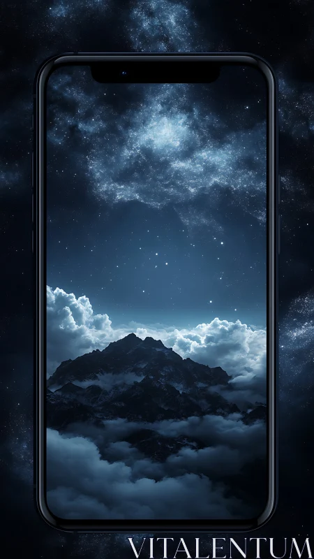 Phone portal quietly folds starlit mountains into its glass