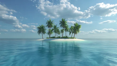 Peaceful Tropical Island Paradise Surrounded by Turquoise Waters