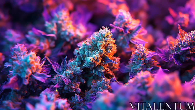 Neon Crystal Garden: Bioluminescent Blooms in Psychedelic Splendor.