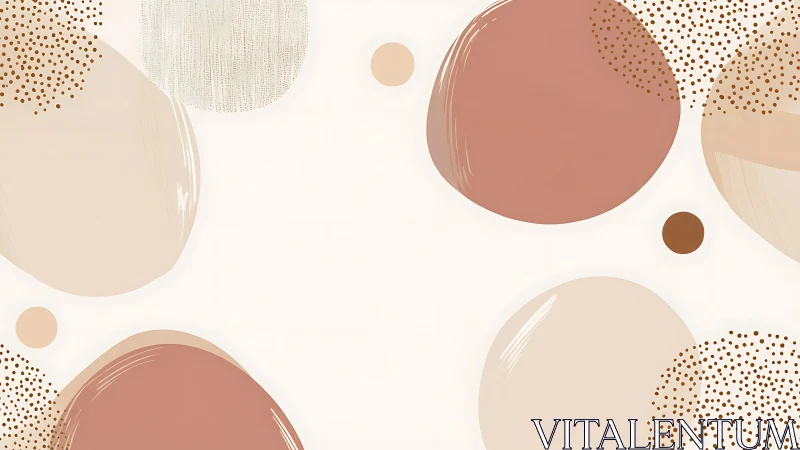 Muted abstract circles in neutral beige and terracotta tones.