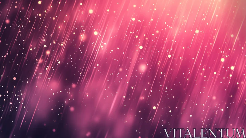 Soft pink light rain drifting through a dreamy glow.