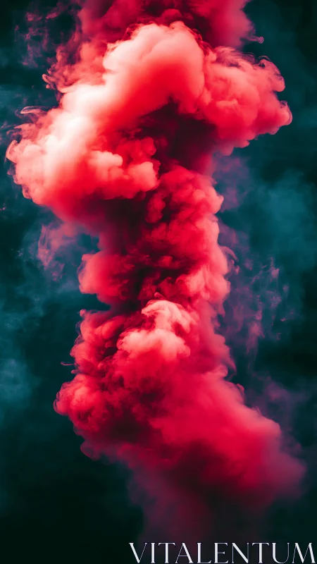 Billowing crimson smoke swirling in a dreamy night sky.