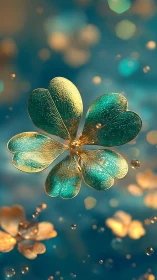 Glowing teal petal bloom drifting through golden dreams.