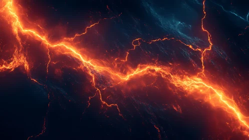 High-Voltage Lightning Discharge Through Fractured Terrain Topology