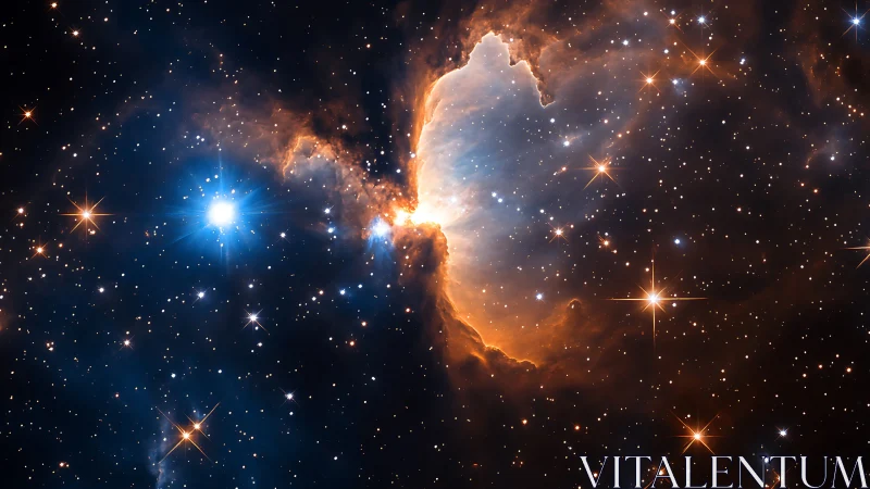 Hubble captures glowing star-forming nebula with bright core.