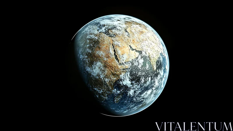 Frozen Earth-like planet glows silently in deep space