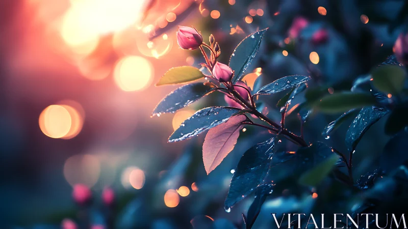 Macro floral study with cinematic bokeh and dusk backlight.