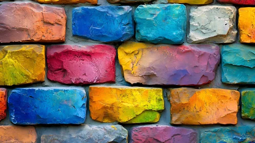 Color-drenched brick chorus hums in rough sculpted harmony