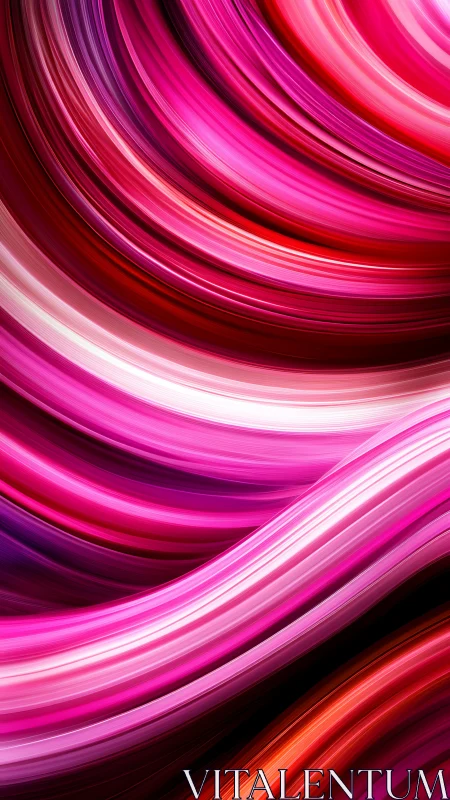 Vibrant magenta light trails curve in layered flowing ribbons