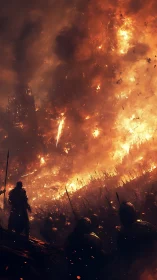 Battle Siege Inferno: Medieval Warfare Rendered Through Apocalyptic Fire.