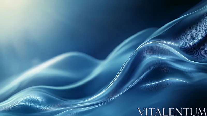 Abstract blue fluid waveforms with smooth layered contours.