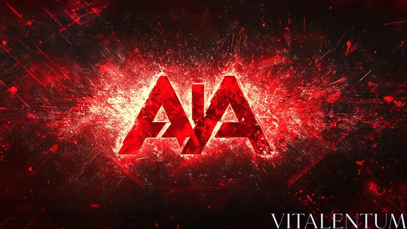 Red AIA text with radial digital splatter on dark field.