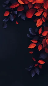 Midnight crimson foliage drifting across velvet dusk.