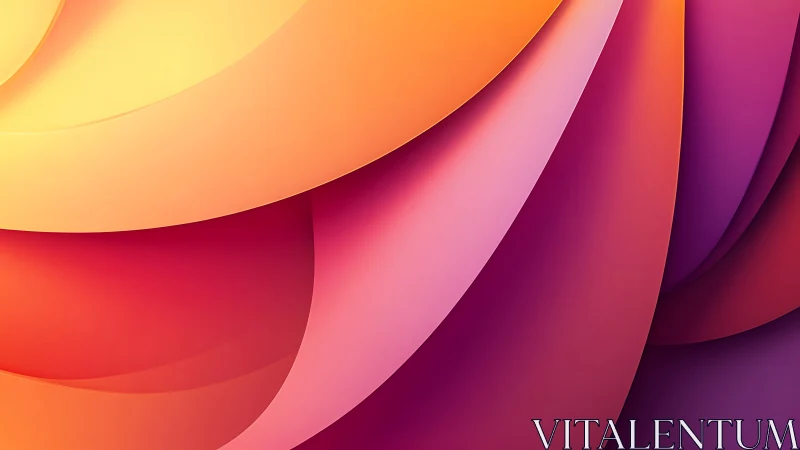 Sunset ribbons swirl into softly glowing digital waves