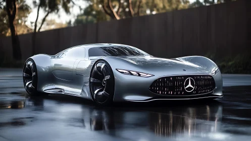 Chrome horizon predator gliding across rain-slick asphalt.