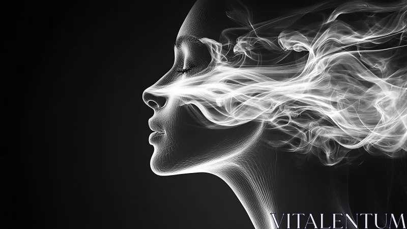 Whispered light streams through a tranquil digital profile.