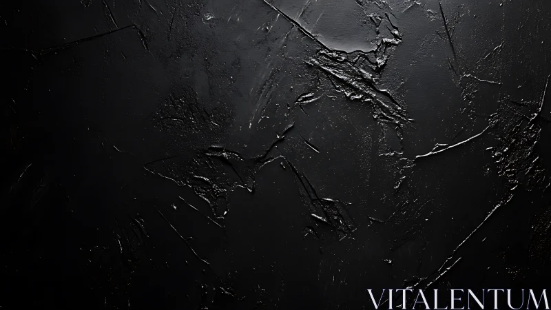 Midnight charcoal textures carve shadows into glossy black.