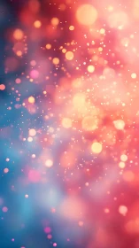 Glowing bokeh constellations drift through neon dusk color