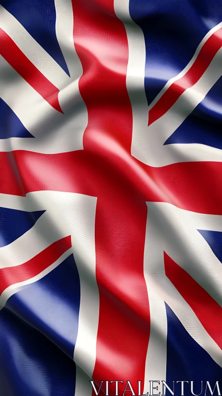 Flowing Union Jack flag with bold, welcoming colors.