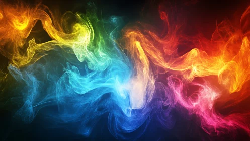 Color spectrum wisps form flowing abstract light ribbons